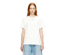 Baumwoll-T-Shirt mit metallischem Oval D - T-Shirts - Damen - Weiss
