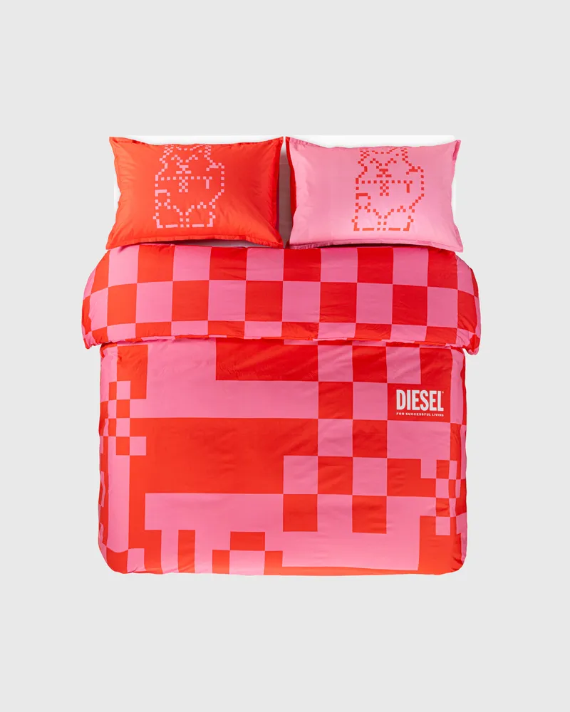Diesel Perkal-Bettwäsche-Set für Queen-Size-Bett - Bettbezug - Unisex - Rot 