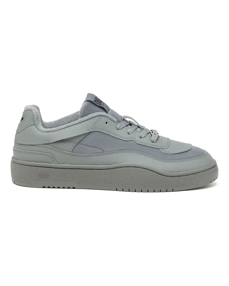 Diesel S-Oval Skate-Sneakers aus Leder mit Einsatz aus Stoff - Sneakers - Herren - Grau Grau