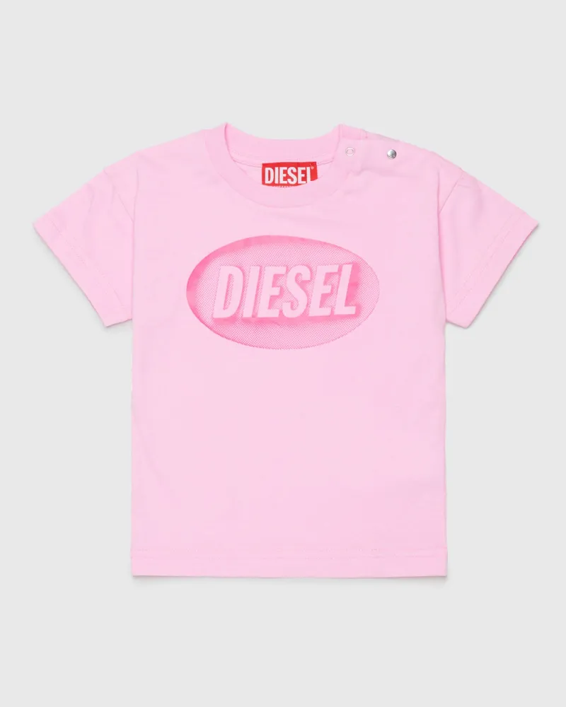 Diesel T-Shirt aus Baumwolle mit Logo-Print - T-Shirts und Tops - Unisex - Rosa Rosa