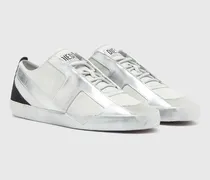 S-Slante-D - Sneaker aus Leder und Velours mit distressed look - Sneakers - Herren - Weiss