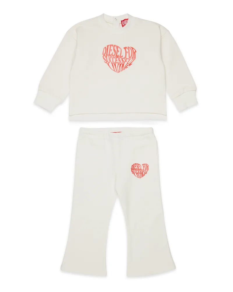 Diesel Sweat-Set mit Grafikdruck - Latzhosen - Damen - Weiss Weiss