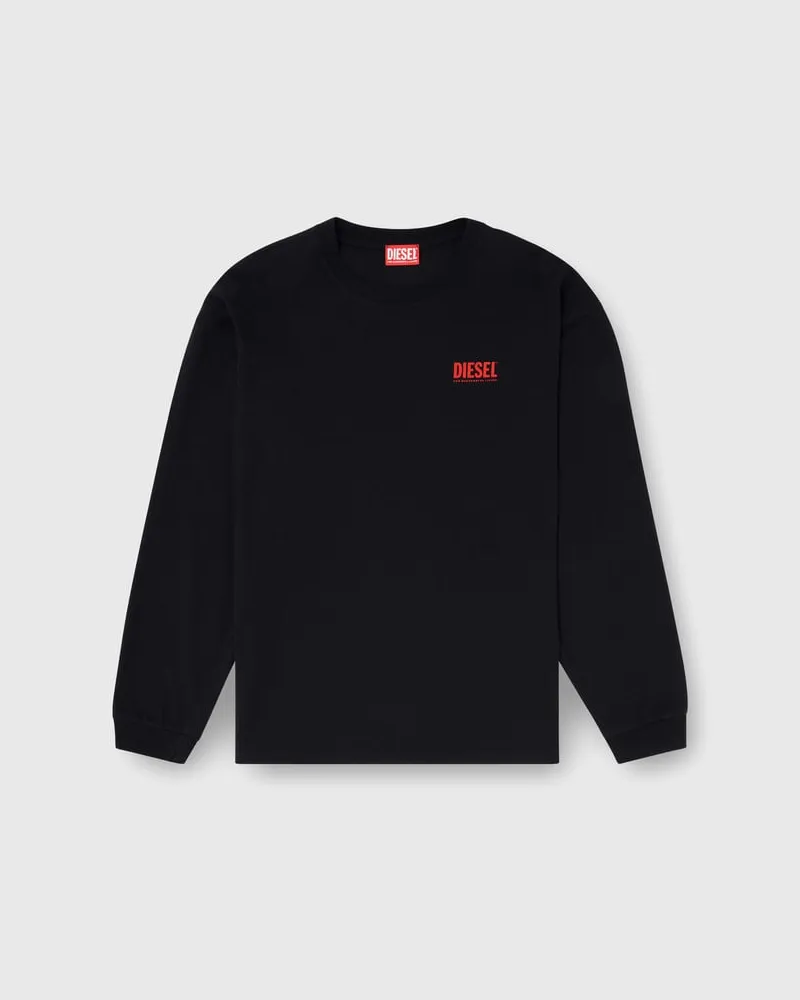 Diesel Lässig geschnittenes Langarm-T-Shirt mit Biscotto-Logo - T-Shirts - Herren - Schwarz Schwarz