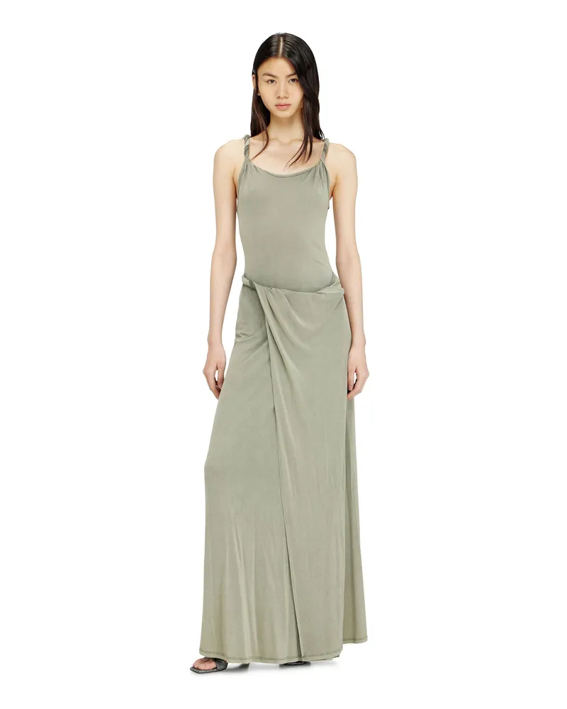 Diesel Jersey-Maxikleid mit gedrehten Details - Kleider - Damen - Grün Grün