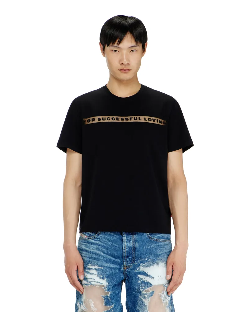 Diesel T-Shirt mit For Successful Loving Logo - T-Shirts - Unisex - Schwarz Schwarz