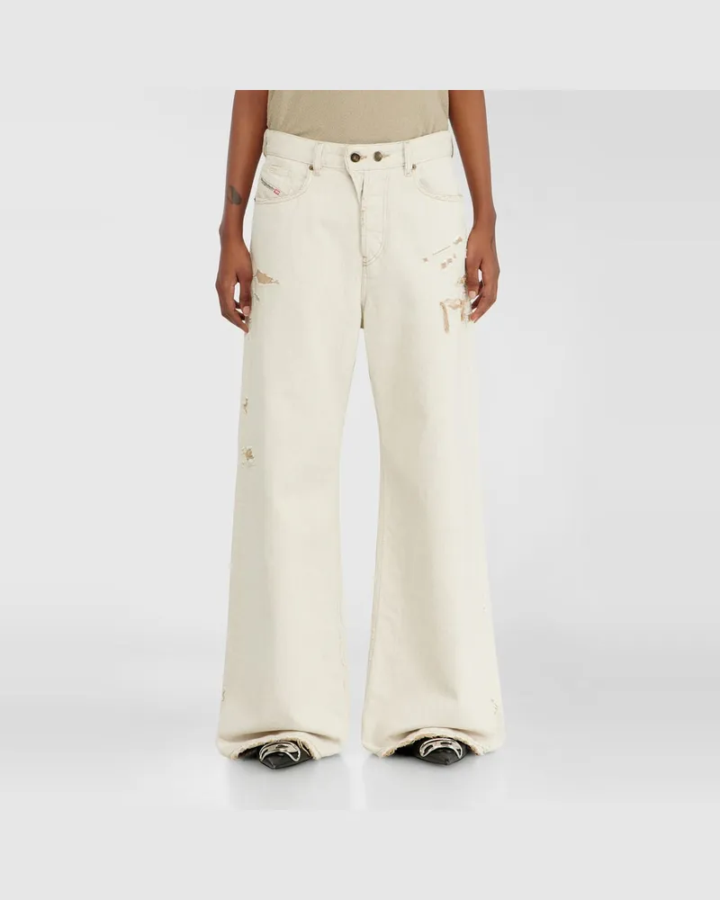 Diesel Relaxed Jeans Low Waist 1996 D-Sire, Farbig, Knopfverschluss Beige