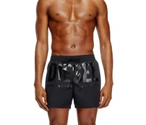 Mittellange Badeshorts mit Maxi-Logo - Badeshorts - Herren - Schwarz