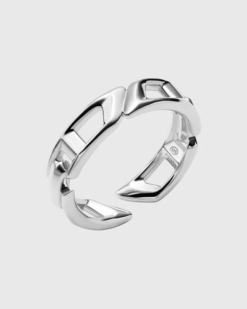 Diesel D Logo-Bandring aus Sterlingsilber - Ringe - Unisex - Silber Silber