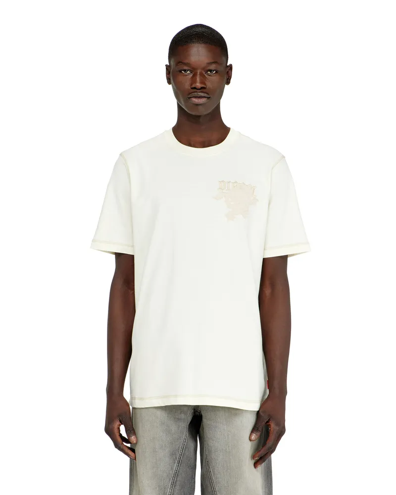 Diesel Reguläres T-Shirt mit besticktem Aufnäher - T-Shirts - Herren - Weiss Weiss