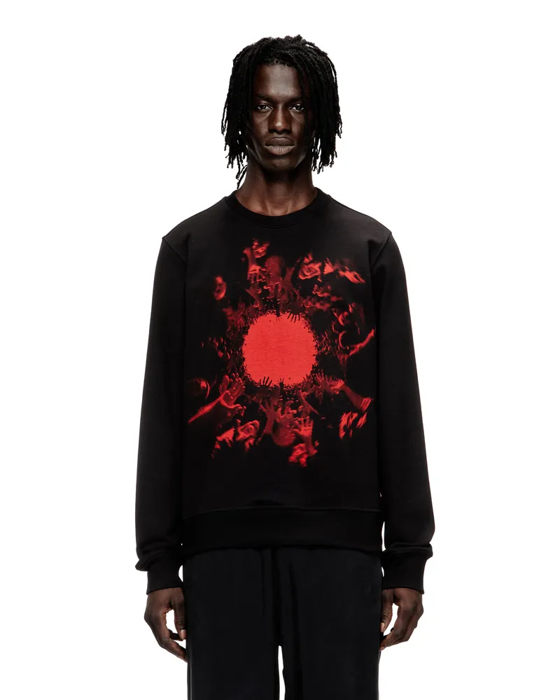 Diesel Baumwoll-Sweatshirt mit grafischem Druck - Sweatshirts - Herren - Schwarz Schwarz