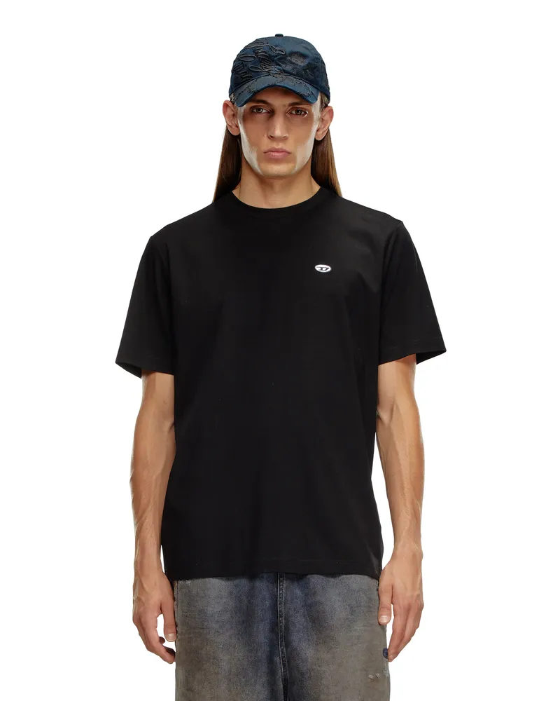Diesel T-Shirt mit oval D-Patch - T-Shirts - Herren - Schwarz Schwarz