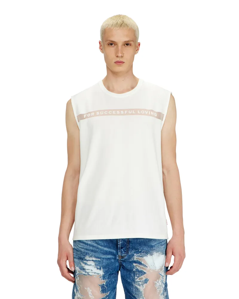 Diesel Tanktop mit For Successful Loving Logo - T-Shirts - Unisex - Weiss Weiss
