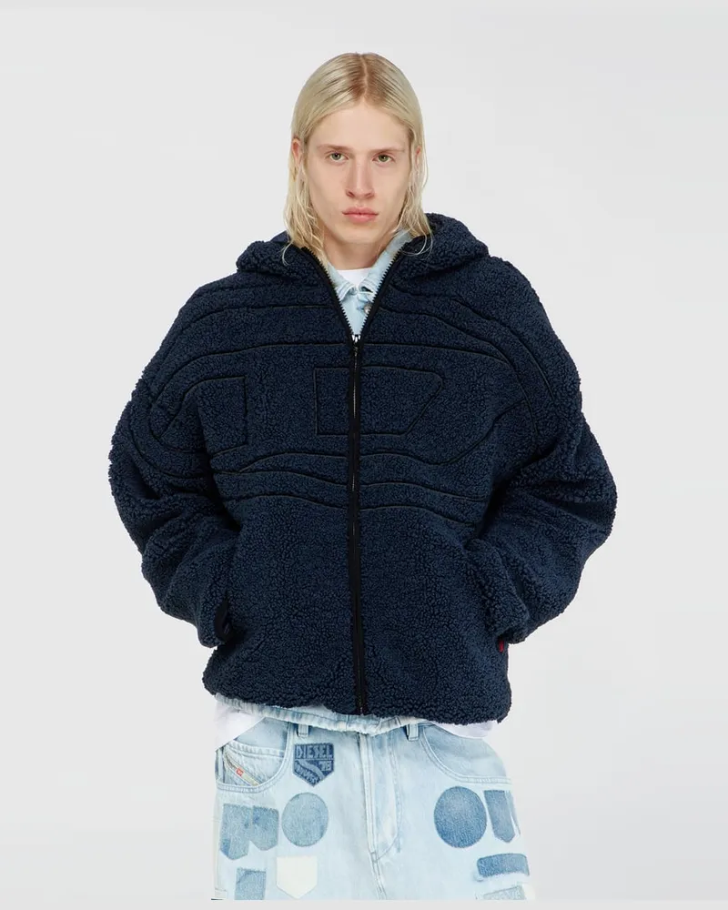 Diesel Teddy-Kapuzenpullover - Jacken - Herren - Blau Blau