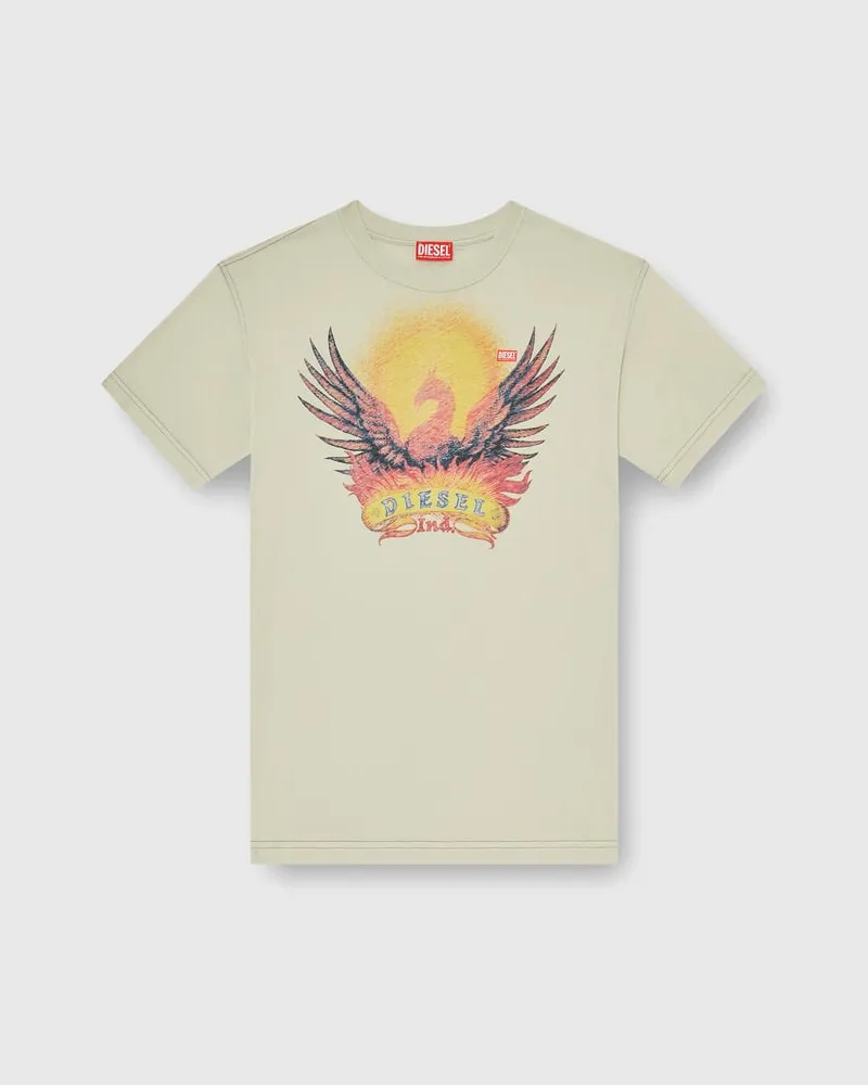Diesel Reguläres T-Shirt mit Phönix-Print - T-Shirts - Herren - Beige Beige