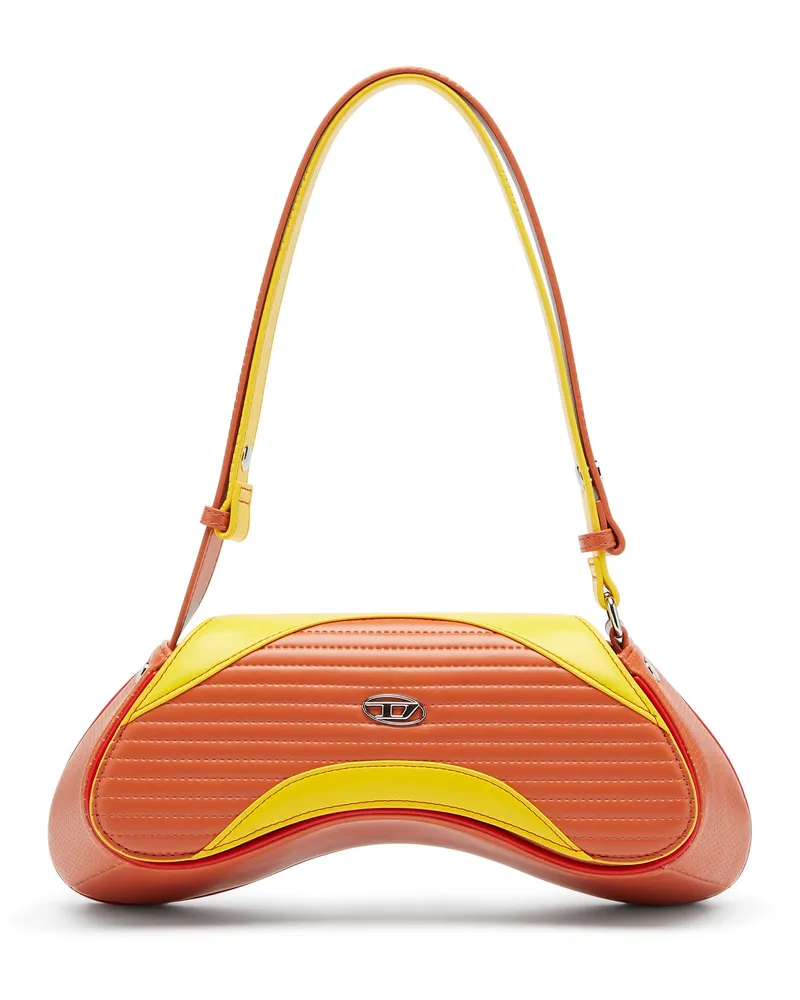 Diesel Play - Umhängetasche aus gestepptem, perforiertem PU - Schultertaschen - Damen - Bunt Bunt