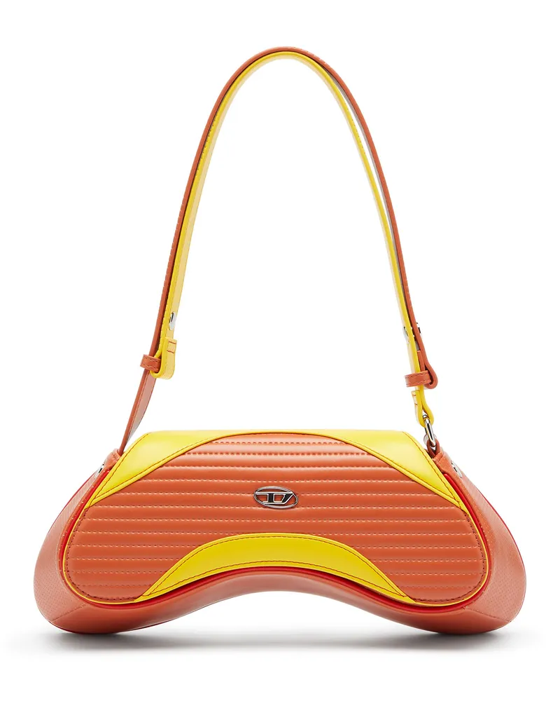 Diesel Play - Umhängetasche aus gestepptem, perforiertem PU - Schultertaschen - Damen - Bunt Bunt