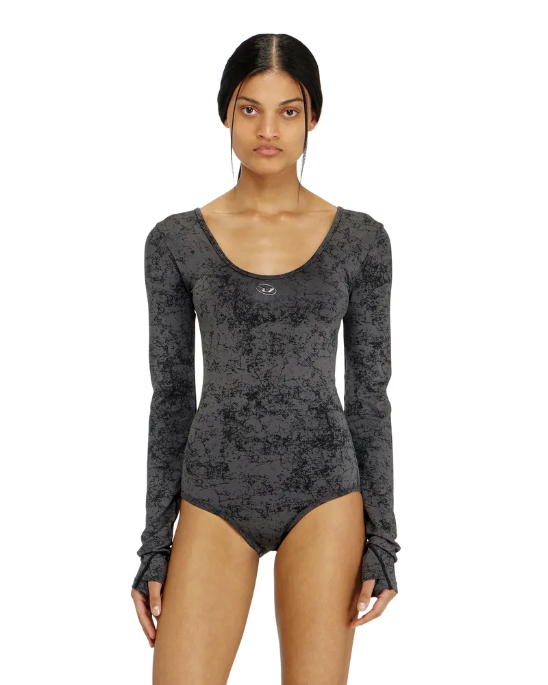 Diesel Rückenfreier Bodysuit mit utility-print - Bodys - Damen - Schwarz Schwarz