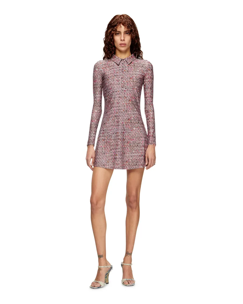 Diesel Kleid aus Lycra mit Bouclé-Print - Kleider - Damen - Rosa Rosa