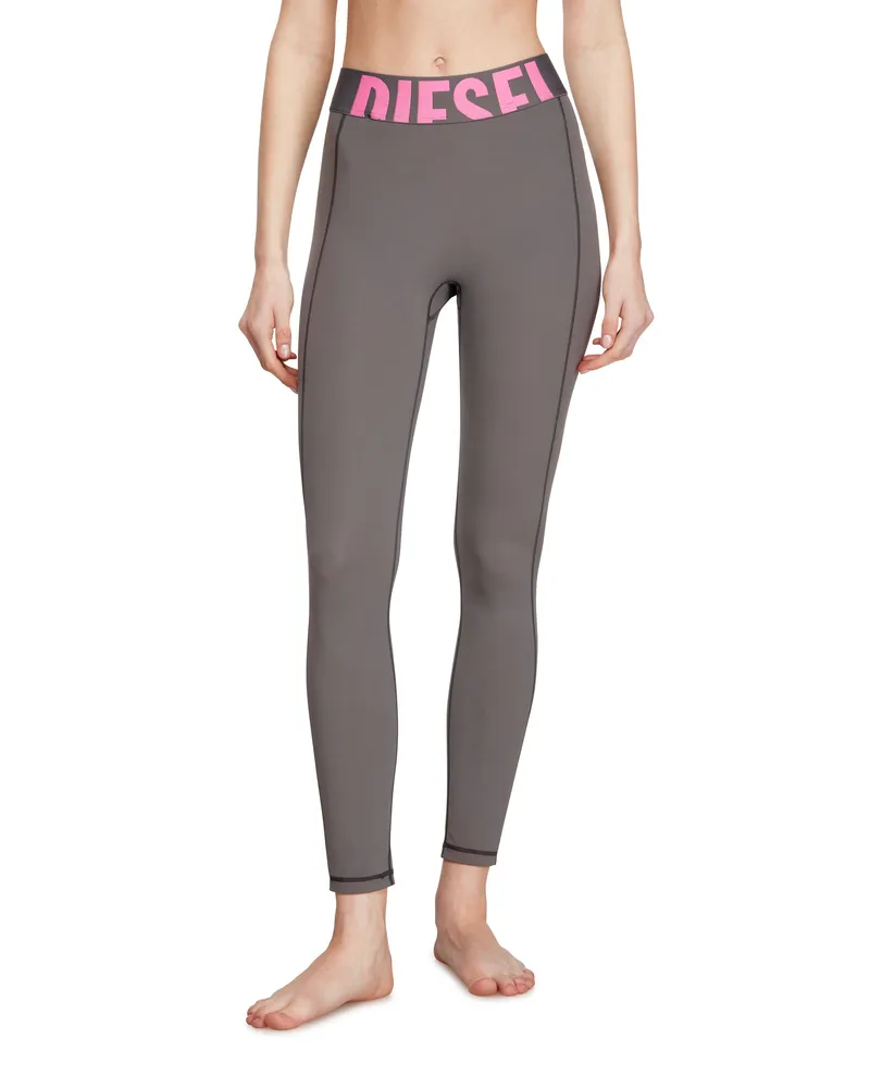 Diesel Leggings aus Mikrofaser mit Cut-off-Logo - Hosen - Damen - Grau Grau