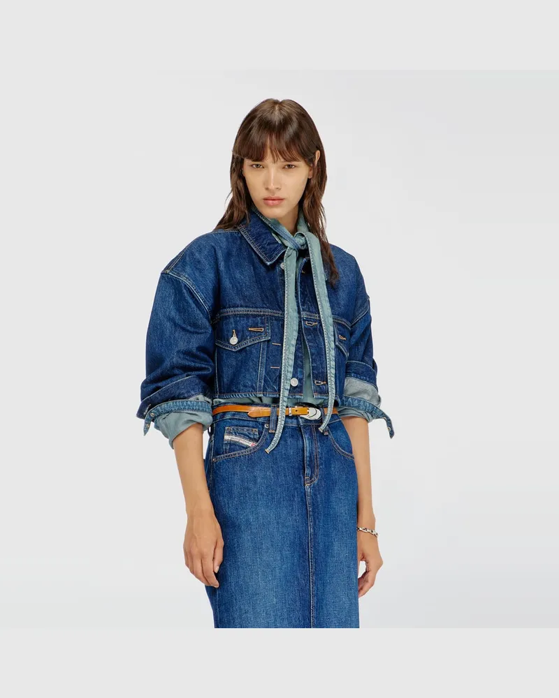 Diesel Cropped oversized denim trucker jacket Übergroße cropped Denim-Truckerjacke - Denim jacken - Damen - Blau Blau