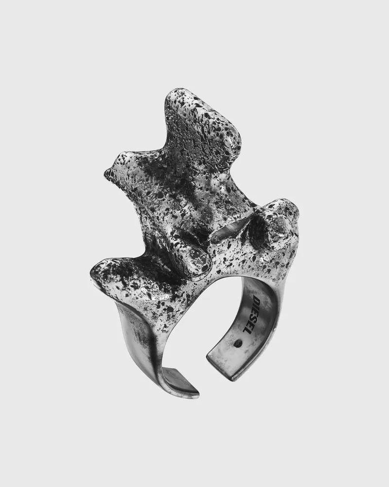 Diesel Ring mit silberfarbenem Mittelstück - Ringe - Unisex - Grau Grau