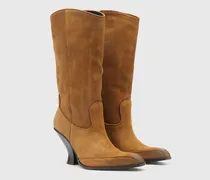 D-Luffy - kniehohe Stiefel aus Veloursleder - Stiefel - Damen - Braun