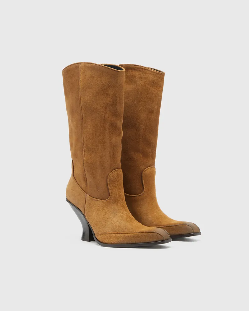Diesel D-Luffy - kniehohe Stiefel aus Veloursleder - Stiefel - Damen - Braun Braun