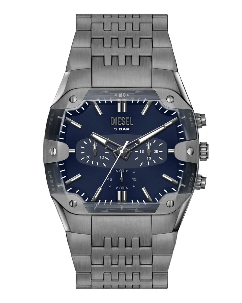 Diesel Spiked Cushion Uhr aus Edelstahl in Gunmetal-Optik - Uhren - Herren - Grau Grau