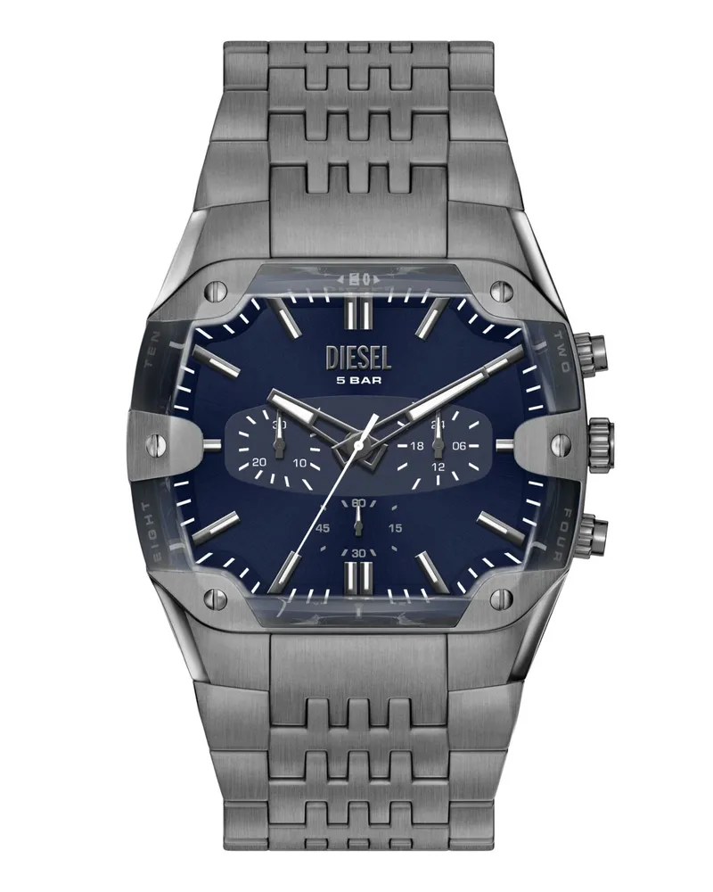 Diesel Spiked Cushion Uhr aus Edelstahl in Gunmetal-Optik - Uhren - Herren - Grau Grau