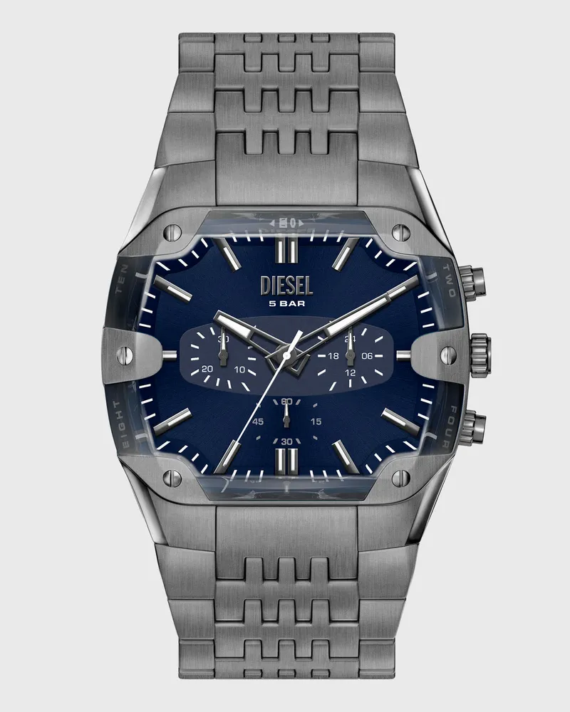 Diesel Spiked Cushion Uhr aus Edelstahl in Gunmetal-Optik - Uhren - Herren - Grau Grau