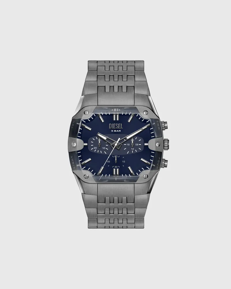 Diesel Spiked Cushion Uhr aus Edelstahl in Gunmetal-Optik - Uhren - Herren - Grau Grau