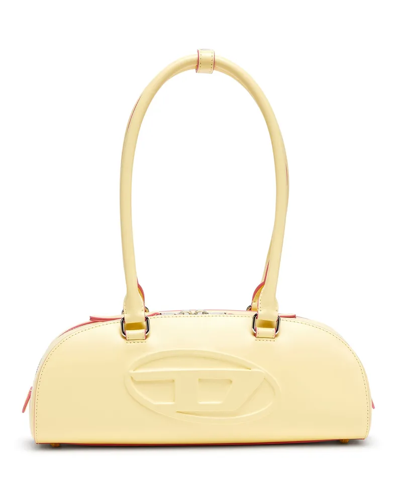 Diesel 1DR Dome - Langgezogene Bowlingtasche aus Leder - Schultertaschen - Damen - Gelb Gelb