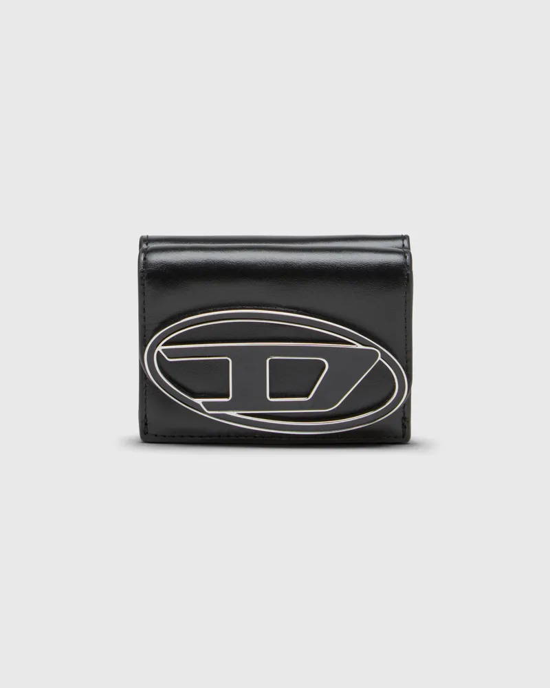 Diesel Dreifach-Faltportemonnaie aus Leder - Kleine Portemonnaies - Damen - Schwarz Schwarz