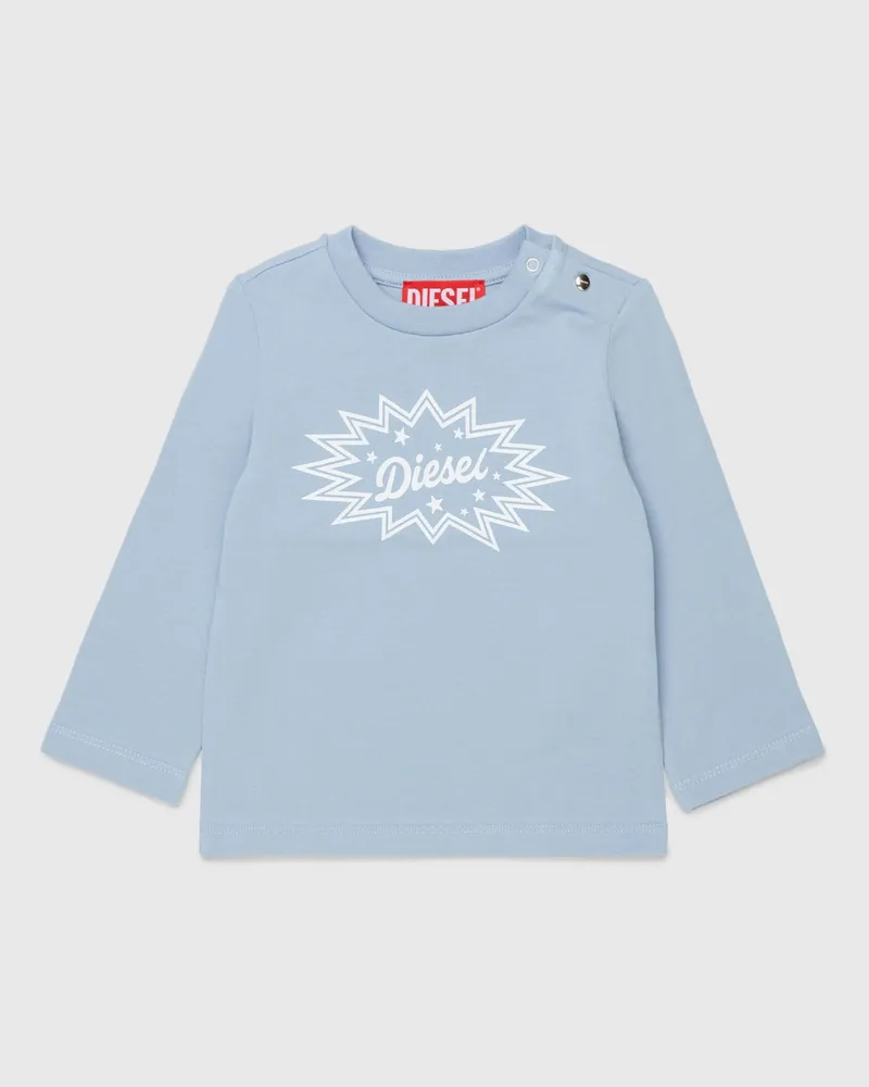 Diesel Langarm-T-Shirt mit starburst Logo-Print - T-Shirts und Tops - Damen - Blau Blau