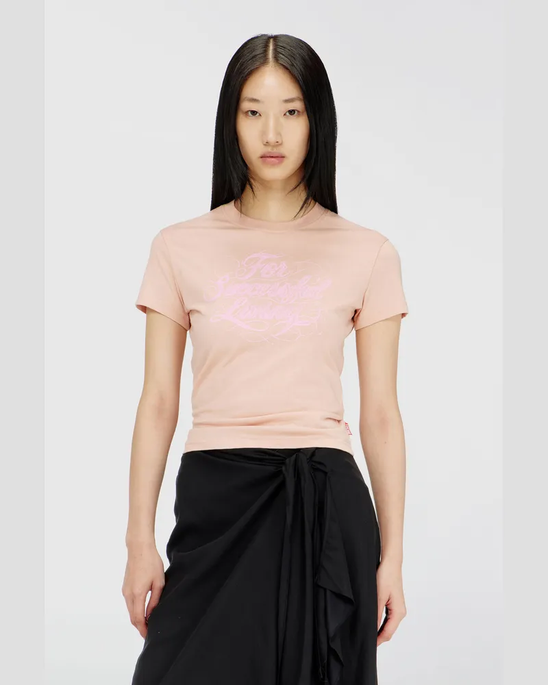 Diesel T-Shirt mit Logo-Print - T-Shirts - Damen - Rosa Rosa