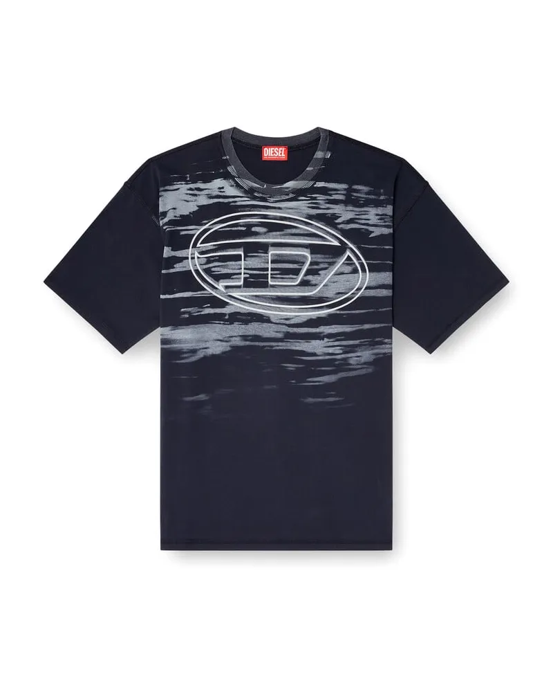 Diesel T-Shirt aus Baumwolle mit Oval D Druck - T-Shirts - Herren - Blau Blau