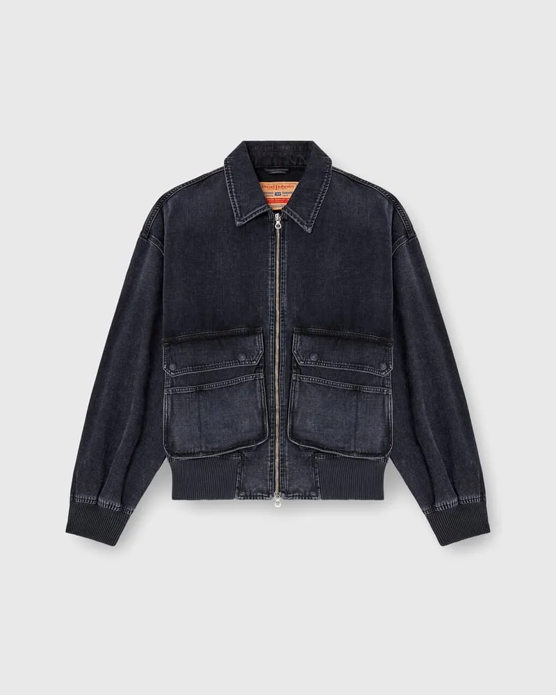 Diesel Jacke aus Denim in Köperbindung - Denim jacken - Unisex - Schwarz Schwarz