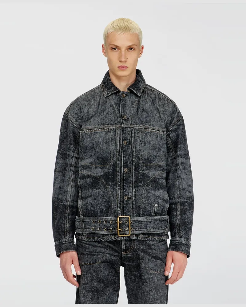 Diesel Biker-inspirierte Jeansjacke - Denim jacken - Herren - Grau Grau
