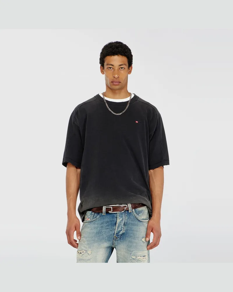 Diesel Baumwoll-T-Shirt mit Degradé-Effekt - T-Shirts - Herren - Schwarz Schwarz
