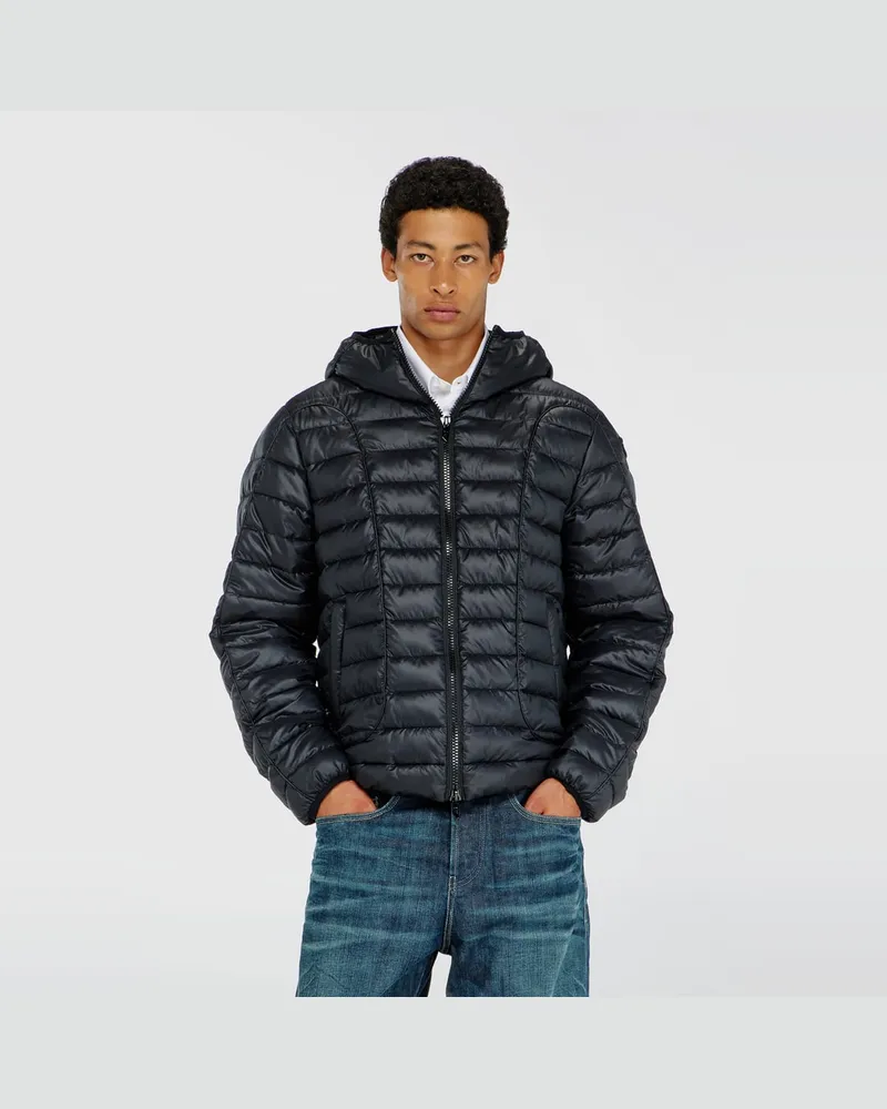 Diesel Steppjacke mit tonalen Paspeln - Winterjacken - Herren - Schwarz Schwarz