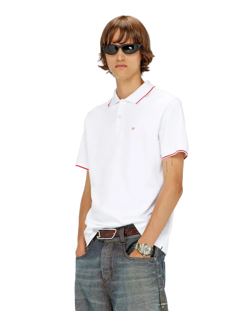 Diesel Poloshirt mit Diesel-Microstickerei - Polohemden - Herren - Weiss Weiss