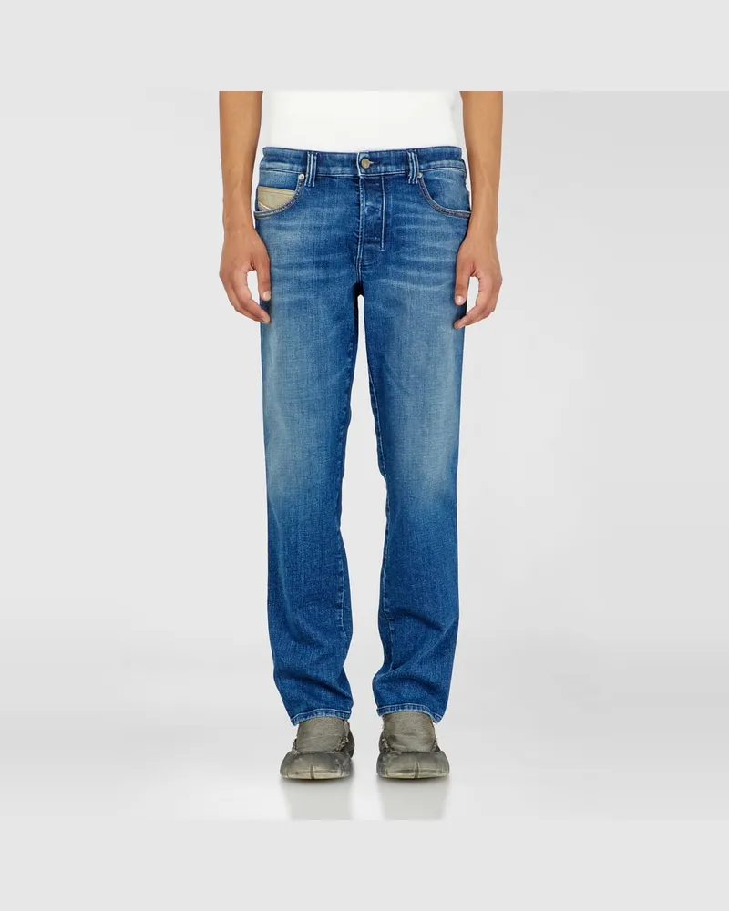 Diesel Slim Jeans Regular Waist 1993 D-Vyl, Dunkelblau, Knopfverschluss Blau