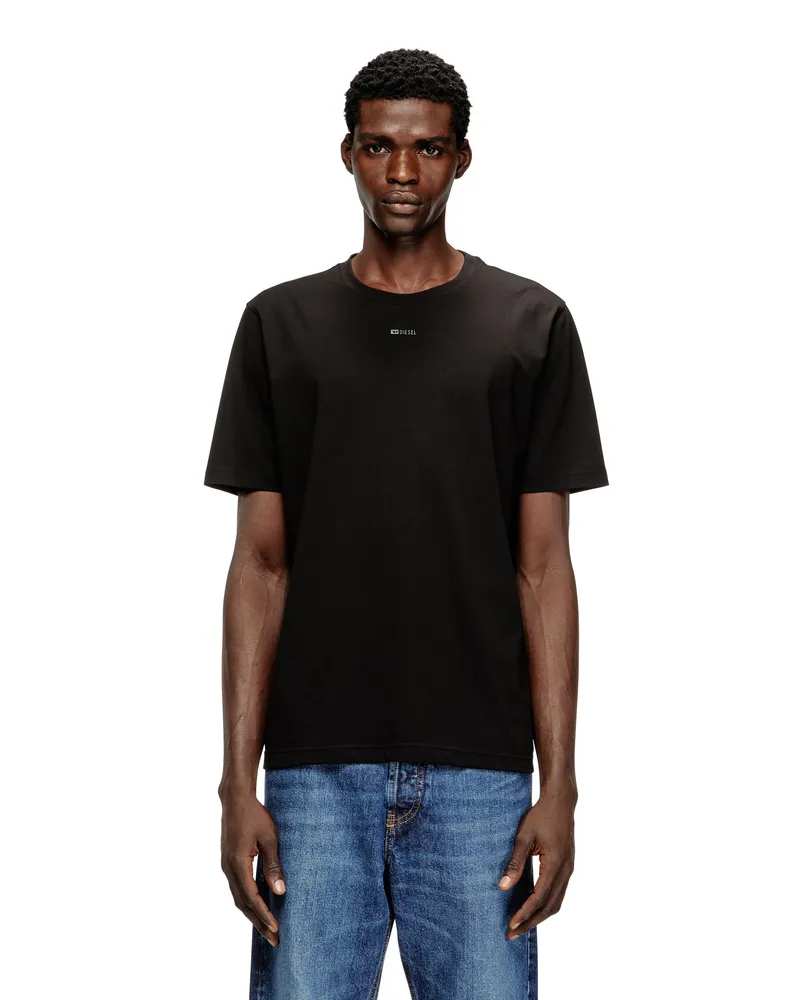 Diesel T-Shirt mit Mikro-Metall-Logo - T-Shirts - Herren - Schwarz Schwarz