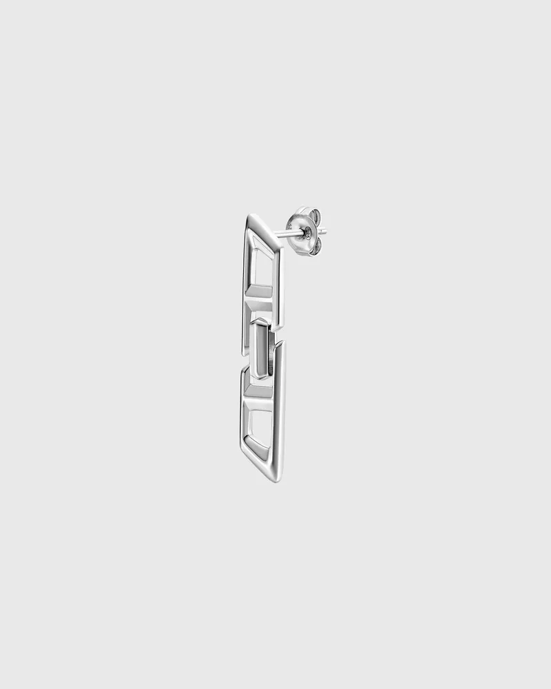 Diesel D Logo-Ohrring aus Sterlingsilber - Ohrringe - Unisex - Silber Silber