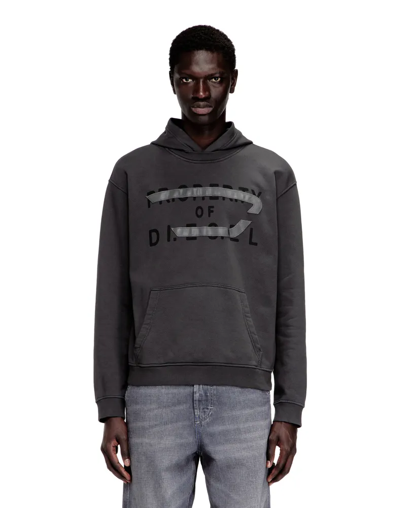 Diesel Baumwoll-Hoodie mit D-Applikation - Sweatshirts - Herren - Grau Grau