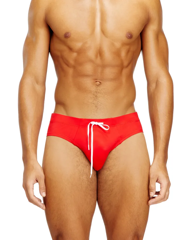 Diesel Lycra-Badeanzug mit Logoprint auf dem Rücken - Badeslips - Herren - Rot Rot