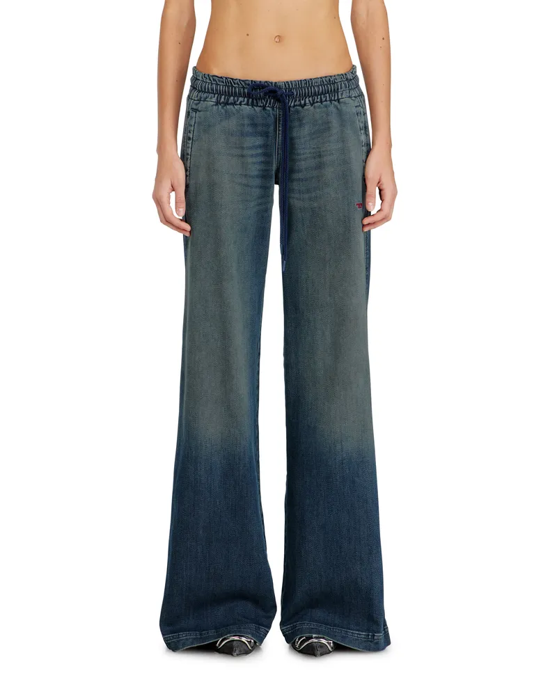 Diesel Relaxed Low Waist 2078 D-Ainty Joggjeans, Dunkelblau, Elastischer Bund Blau
