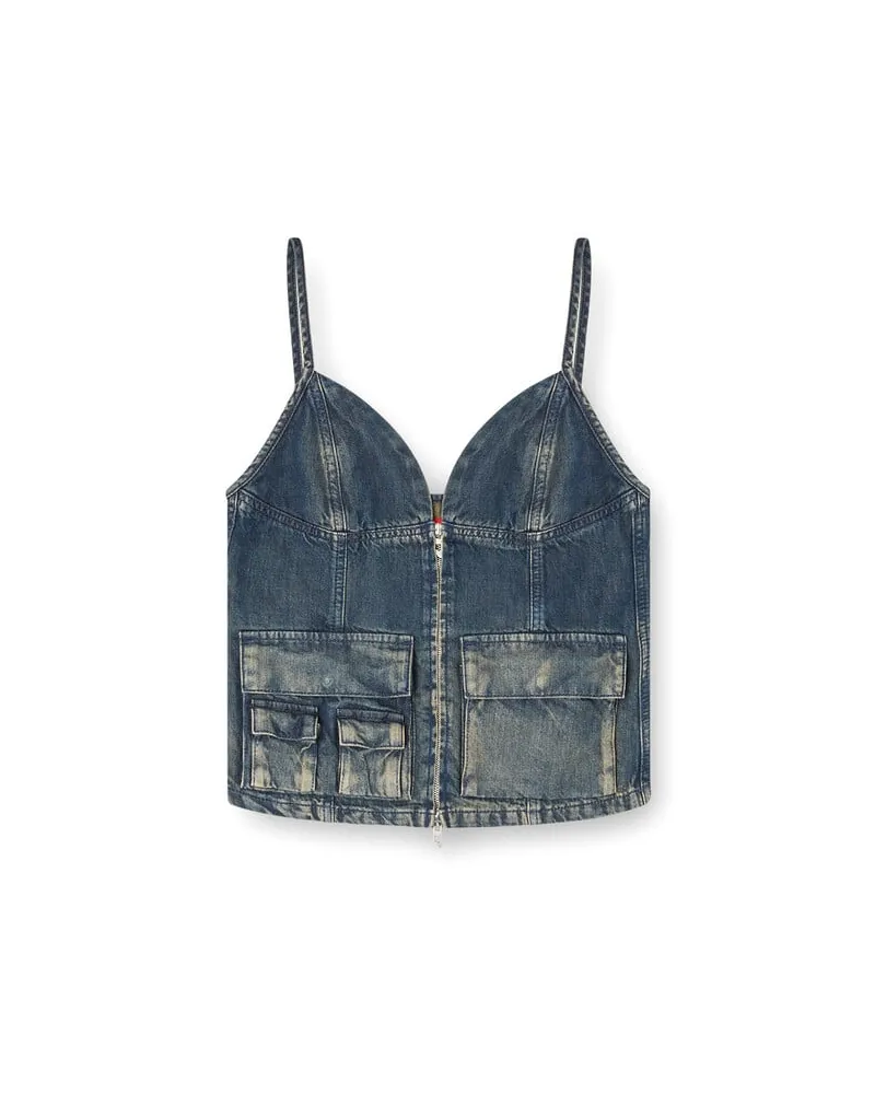 Diesel Oberteil aus fließendem Farbverlauf-Denim - Oberteile - Damen - Blau Blau