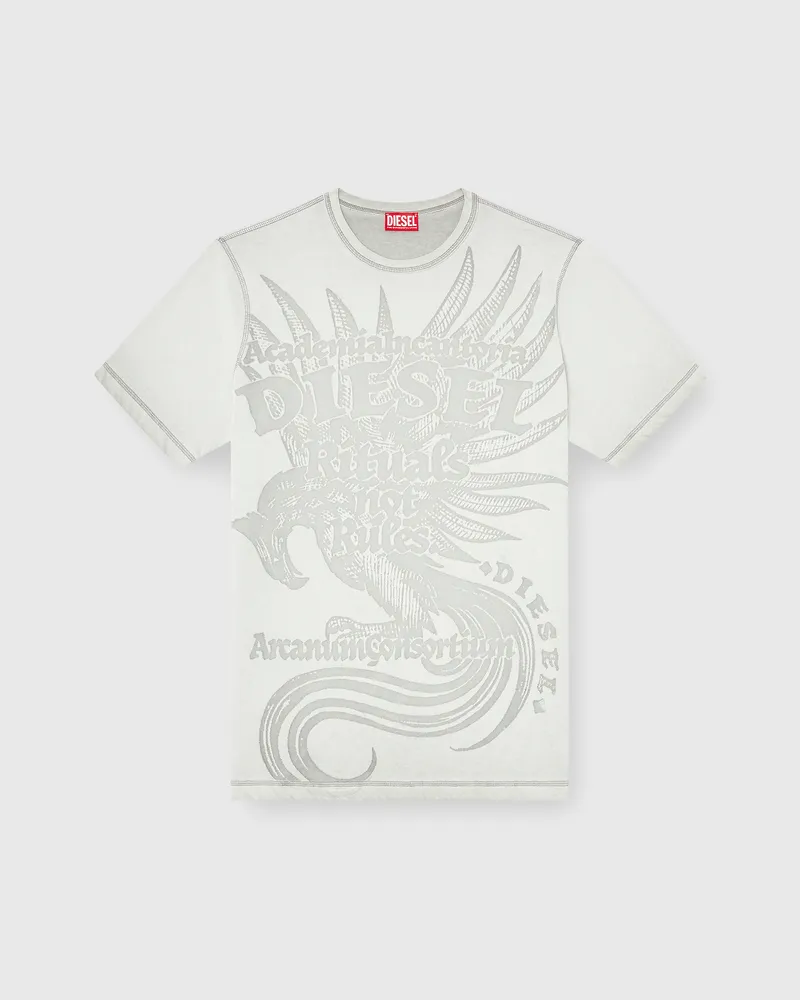 Diesel Jersey-T-Shirt mit geprägtem Motiv - T-Shirts - Herren - Grau Grau