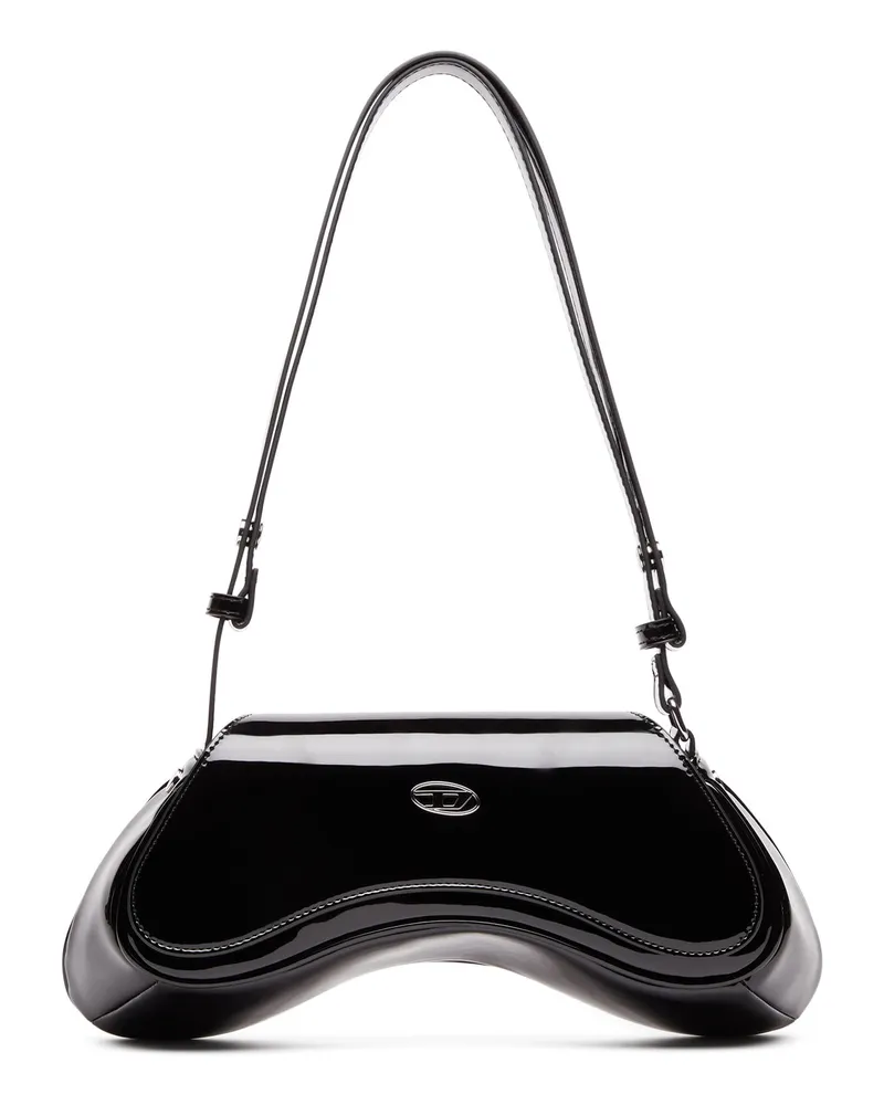 Diesel Play-Glänzende Crossbody-Tasche - Schultertaschen - Damen - Schwarz Schwarz